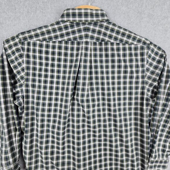 Lands' End 16-32 Traditional Fit Mens Long Sleeve Checkered Button Down Shirt - Picture 7 of 14